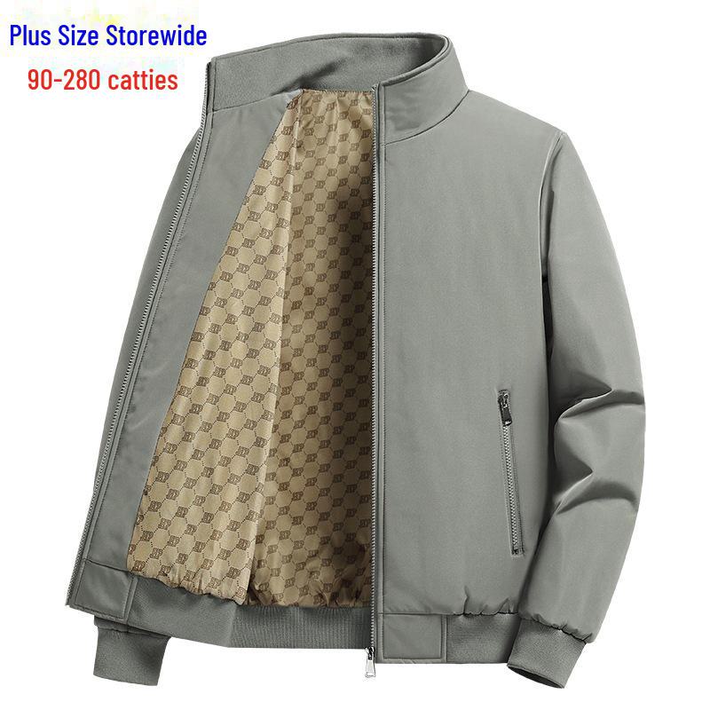 Men's M-8XL 2024 Autumn Solid Color Loose Business Casual Jacket