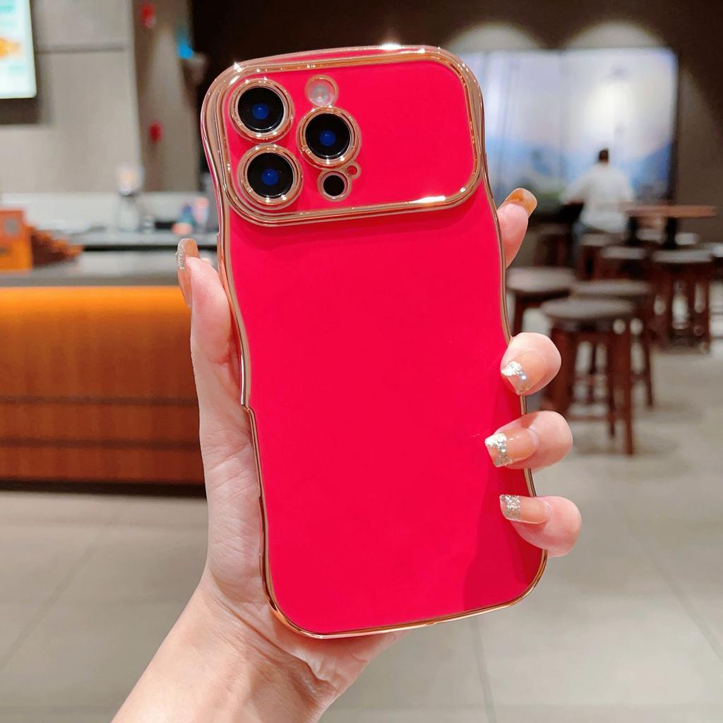 For IPhone 17 Promax Phone Case with Wave Plated Large Window for Apple 16/14/15 Soft Shell