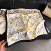New lemon print scarf imitation silk retro high-end sunscreen shawl neck square scarf scarf silk scarf headscarf