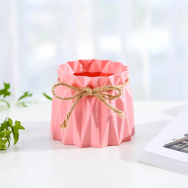 Nordic Modern Vase Imitation Ceramic Plastic Vase for Wedding Birthday Art Home Living Room Decoration Flower Arrangement