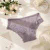 Seamless Lace Trim Briefs Transparent Women Lace Panties Breathable Sheer Mesh Underwear  Girls