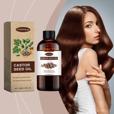 WoodSleep Rizinusöl 100ml: Tiefe Hydratation + Follikelreparatur! Natürliche Formel, Geeignet für Gesicht/Körper/Augenbrauen & Wimpern
