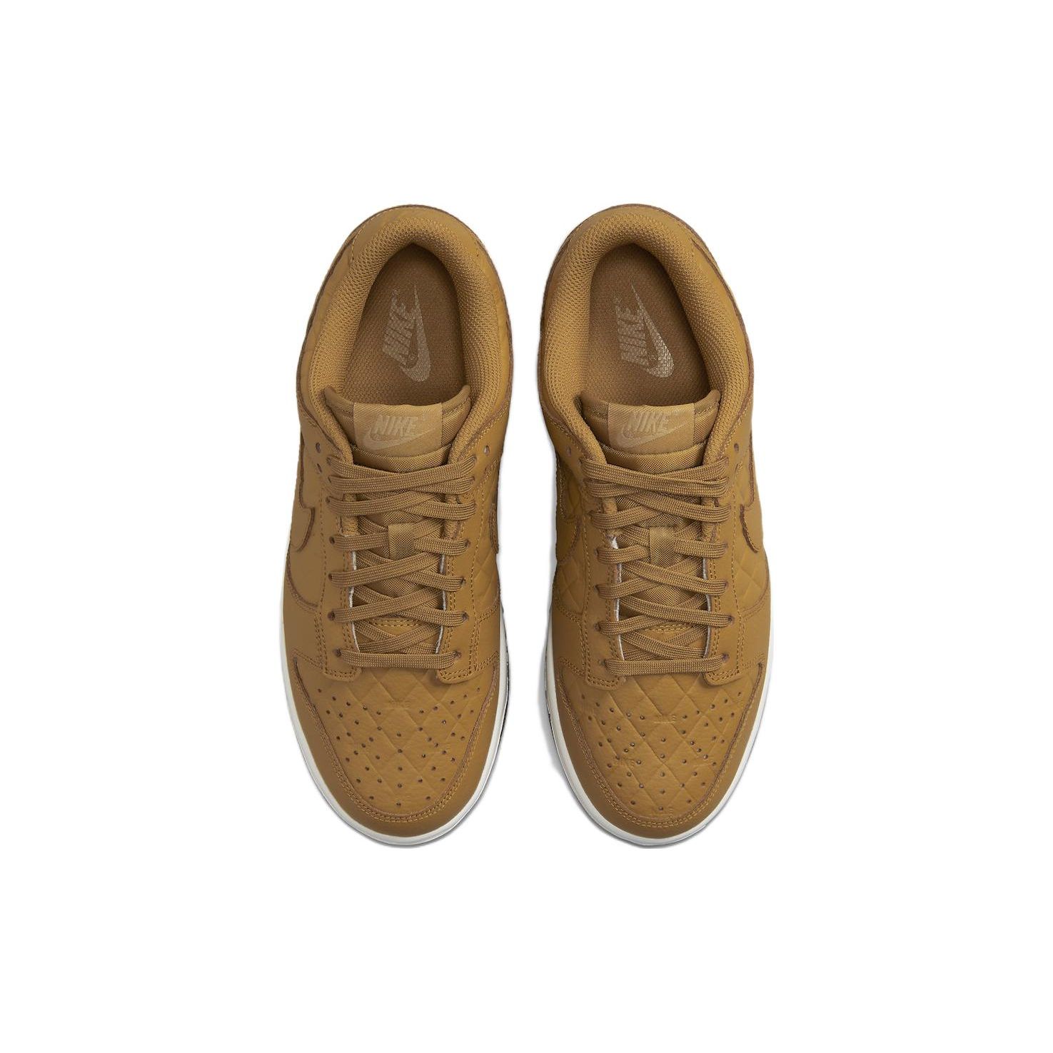 Женские стеганые кроссовки Nike Dunk Low из пшеницы светло-коричневого цвета с парусом — фото 4