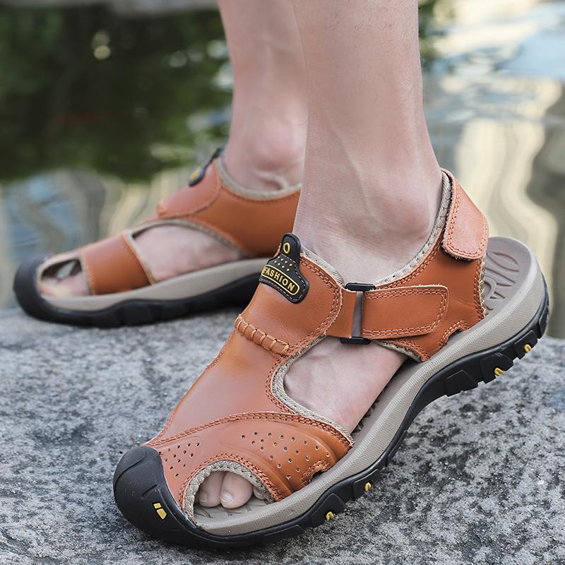 Verano Hombre Sandalias de cuero al aire libre Casual Zapatos de playa  Hombre Zapatillas Zapatillas Zapatos de verano comprar a buen precio —  entrega gratuita, reseñas reales con fotos — Joom