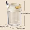 Food Safe Thick Glass Overnight Oats Cup Leakproof Lid Stainless Steel Spoon Reusable for Breakfast Chia Pudding Camping Trips