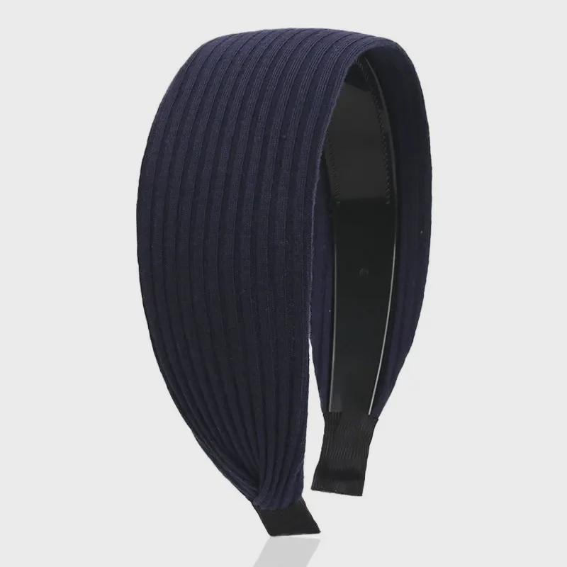 Mori Girl din țesătură coreeană Bentita cu boruri largi pentru femei - Accesoriu pentru păr de culoare uni