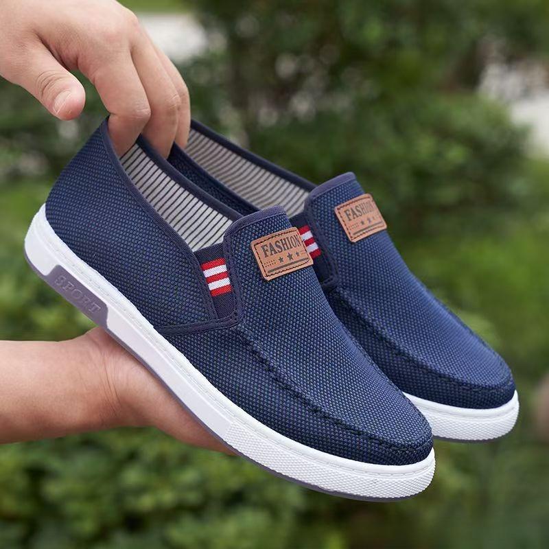 

Удобные мужские мокасины, повседневная спортивная обувь с мягкой подошвой, верх из дышащей ткани, легкая повседневная обувь 41 синий