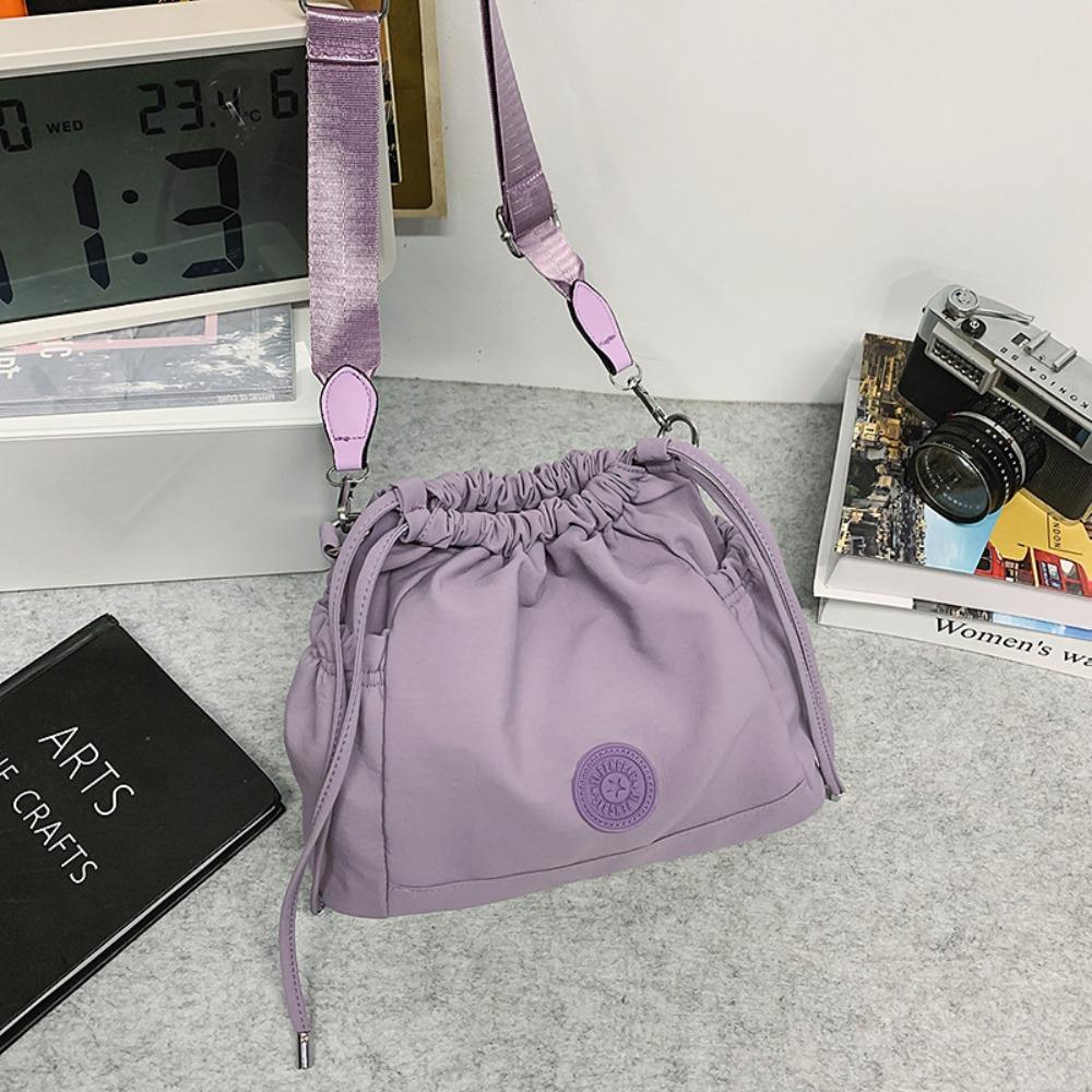 

Сумка-ведро на кулиске, кошелек, сумка через плечо из ткани Оксфорд, повседневная нейлоновая сумка на плечо, для улицы фиолетовый