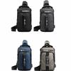 USB Charging Sports Shoulder Bag Nylon Crossbody Bag Portable Men Chest Bag  Running
