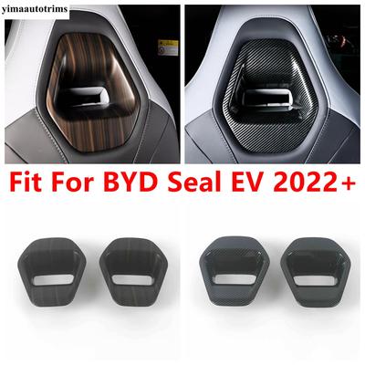Car Seat Head Pillow Headrest Adjust Button Sequ Decoration Cover Trim For BYD Seal EV 2024 Wood Grain Accessories