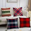 Christmas Plaid Pillow Case Sofa Short Plush Double-Sided Hd Printing Room Home Office Gift Cushion Cover