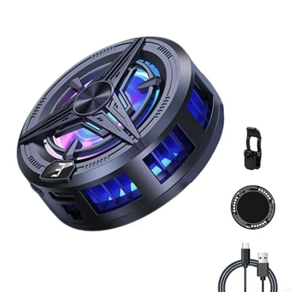 Air Cooling Portable Game Heat Sink Rechargeable LED Light Cooling Fan  Phone Accessories