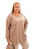 Fango Bluzka Damska Plus Size Z Kieszenią Na Biuście I Rękawem 3/4
