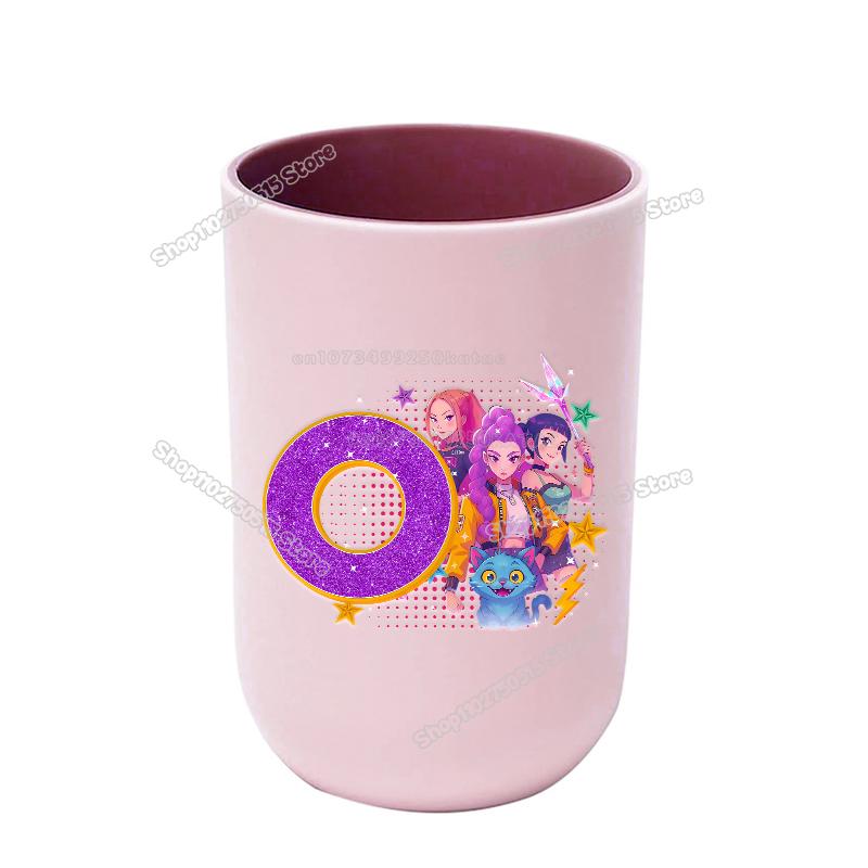 KPop Dämonenjäger Buchstabe A-Z Kinder Zahnbürstenbecher Rumi Mira Zoey Mädchen Mundspülbecher Trinkbecher Badezimmer Zahnbürstenhalter