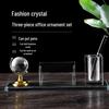 Conjunto de Presente Porta-Cartões de Visita e Caneta de Cristal – Lembrança Personalizada com Foto de Formatura e Prêmio