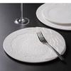 white round Ceramic creative Dinner steak Plate Irregular Texture Dessert Dish Snack Pasta Flat Restaurant Specialty Tableware
