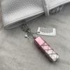 Metal Portable Lipstick Holder Bag With Mini Mirror Stylish Hanging Decoration Keychain Storage Rack Portable Makeup Accessory