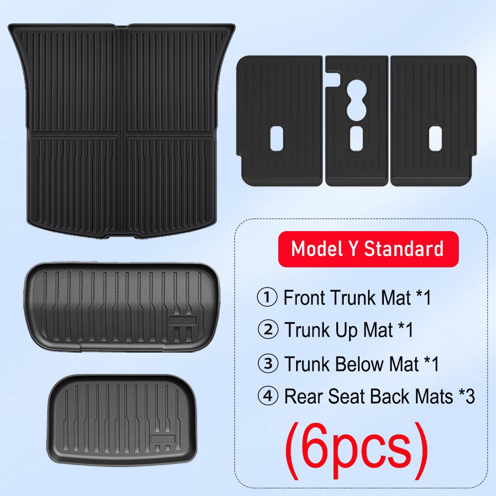 Floor Mat For 2026 2026 Tesla Model Y Standard Trunk Mats Cargo Liners Backrest Pads (Not fit Model Y Premium and Performance)