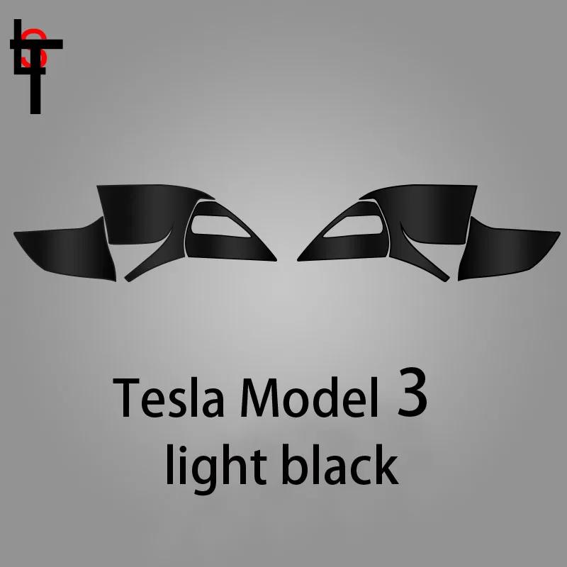 Rear Headlamp Car Styling Sticker For Tesla Model 3/S/Y Headlamps TPU Smoked Black taillight Protector Film accessories 3 taillight black