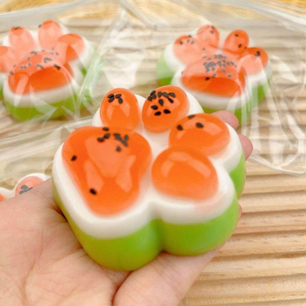 Watermelon Cat Paw Squeeze Realistic Slow Rebound Toy Creative Sensory Fidget Ball  Student Prize