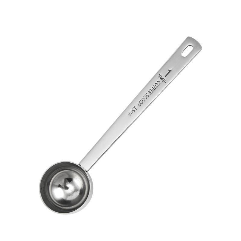 Łyżeczka do kawy ze stali nierdzewnej z miarką, pojemność 15 ml/30 ml