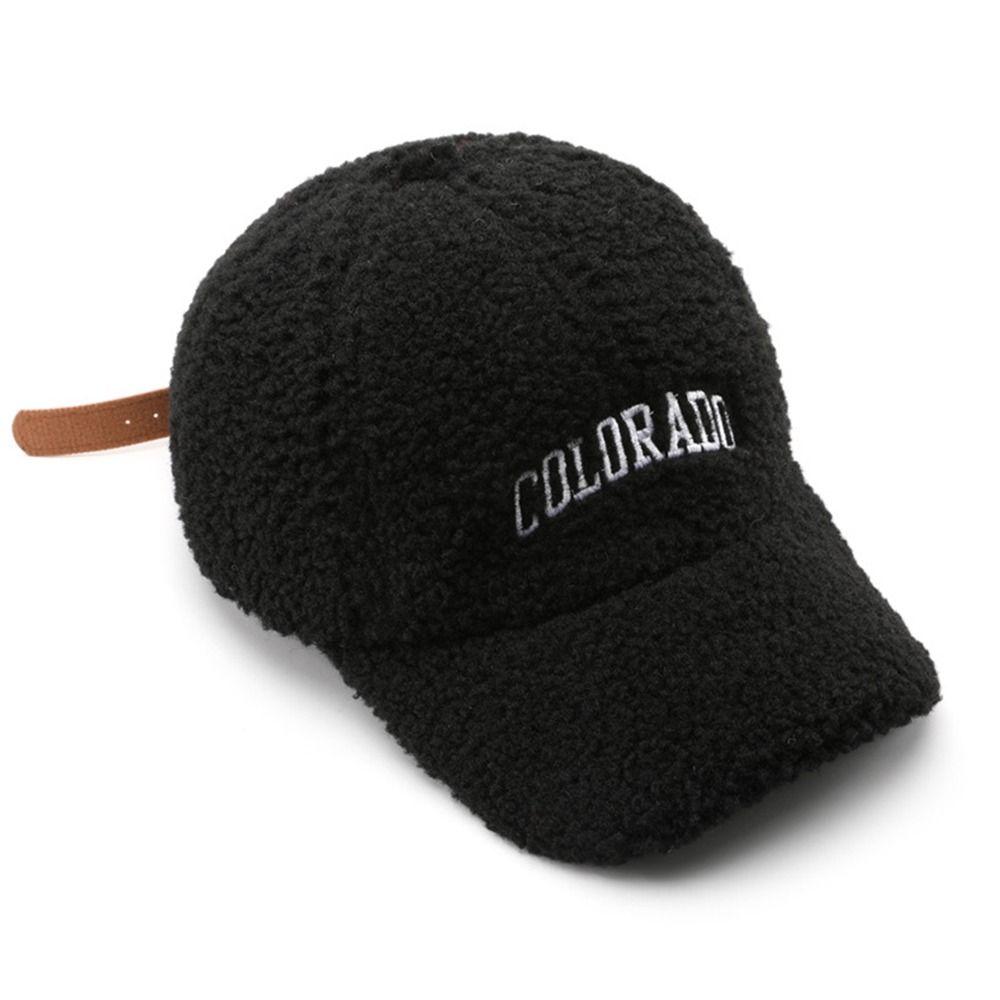 Embroidery Plush Baseball Cap Breathable Duck Tongue Hat New Sunscreen Hat Winter