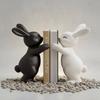 Nordic Rabbit Book Stand Artistic Decorative Statues Resin for Entryway
