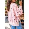 Felpa oversize da donna Autunno Inverno, Stampa Pois Blocco Colore, Top Casual Moda Transfrontaliera