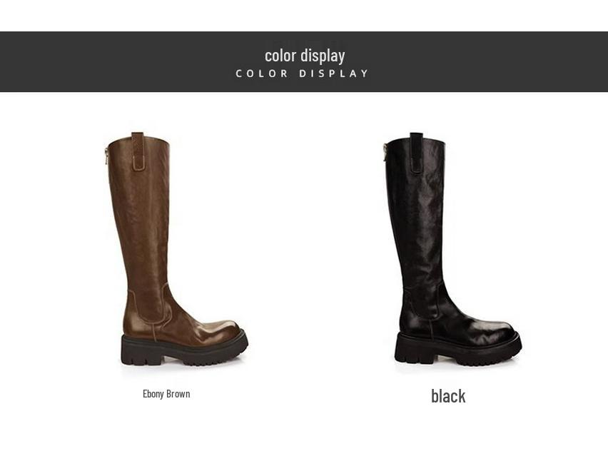 Introducing: Quick-Delivery Mom-Style Grape Boots – Wrinkled Horsehide, Round Toe, Thick Sole, Chunky Heel, Slimming Mid-Calf Knight Boots for Women.