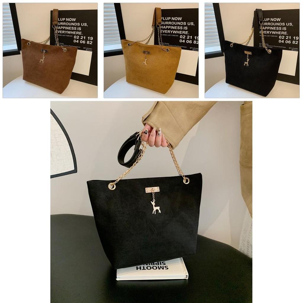 Velvet Soft Trendy Chain Shoulder Bag For Women Versatile Summer Tote Handbag