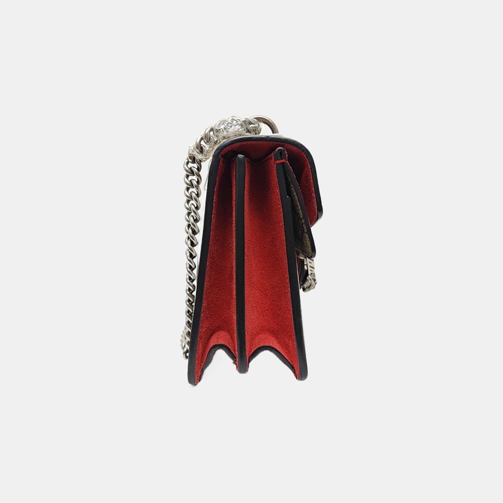 [Pre-Owned] Dionysus Chain Tiger Head Buckle Logo Canvas And Leather Shoulder Bag Small - Good #1K29SGD