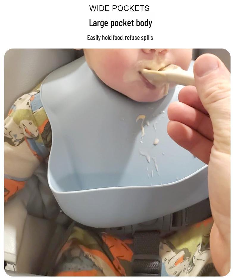 Silicone Baby Feeding Set: Bib, Suction Bowl, Utensils, Plate for 6-Month-Olds