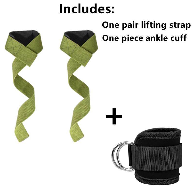 Correas de Levantamiento de Peso Gym Hard Pull Acolchadas Soporte de Muñeca Cinturón Deadlift Tobilleras Entrenamiento Crossfit Fitness para Hombres y Mujeres