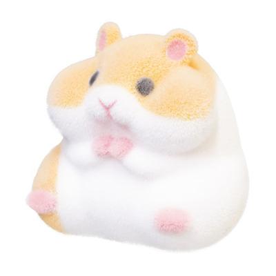 Capsule Toys Kawaii Fatty Milky Hamster Flocking Plush Dolls  Gashapon Toys