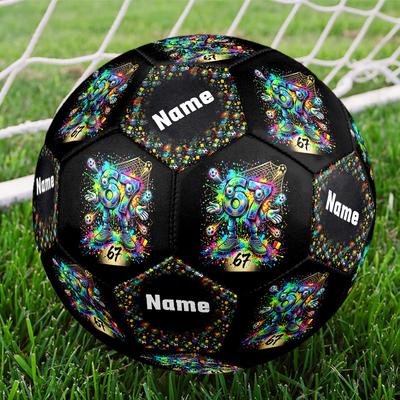 Customize Your Name Soccer Fun Number Number 67 Size 5 Soccer Ball Machine Sewn Indooroutdoor Training And Matches Surprise Collection Gift Suitable
