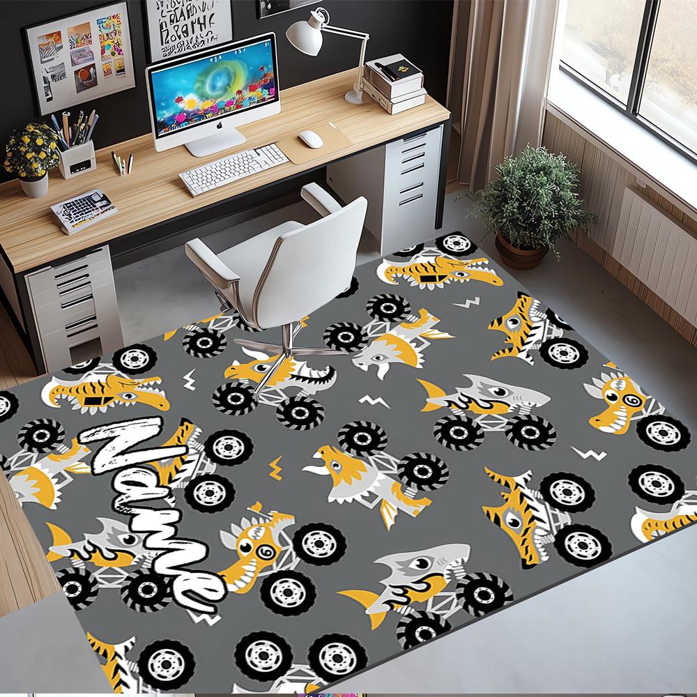 Custom Name Truck Printed Carpet,Rug for Office Chair Living Room Bedroom Kitchen Room Decor Gifts.