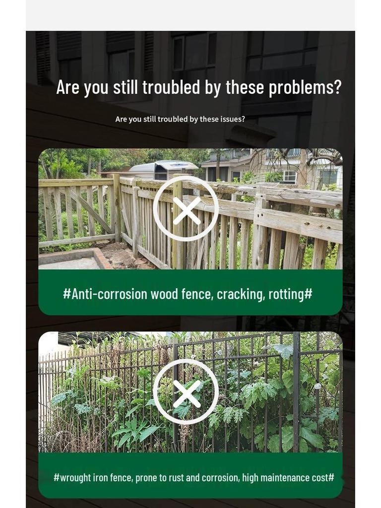WPC Outdoor Fence: Sunscreen, Waterproof, Anti-Corrosion Wood for Garden and Courtyard Installation