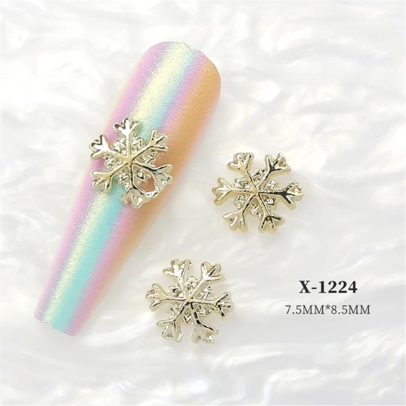 Create Beautiful Nail Designs with 10pcs Shimmering Snowflake Nail Charms Nail Decorations