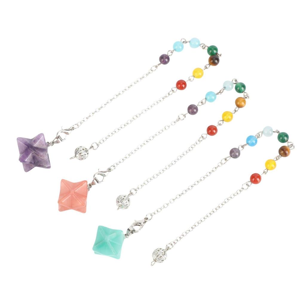 Natural Crystal Seven Chakra Colors Pendulum Pendant for Jewelry, Yoga, Handbags, Clothing, and Decor