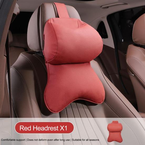 Car Neck Pillow Ergonomic Breathable Car Headrest Neck Cushion with Elastic Strap Adjustable Cervical Support Pillow for Neck Pain Relief