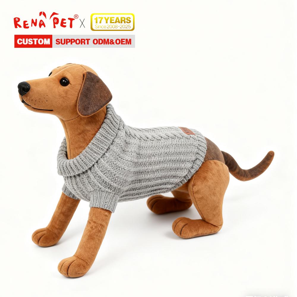 Manufacturer Custom logo Grey Warm Pet Dog Sweater