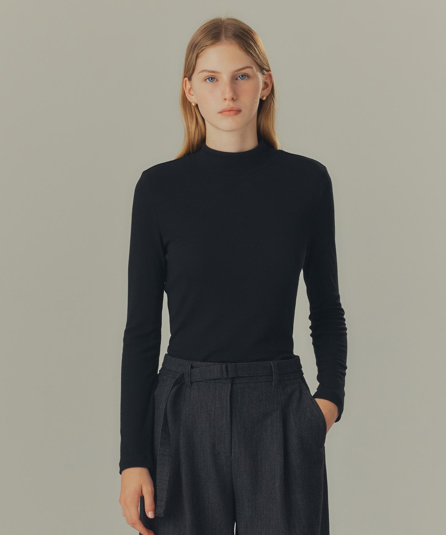 Mind Bridge Woman [W] Ribbed Turtleneck T-Shirt - 3 Colors Iv/055