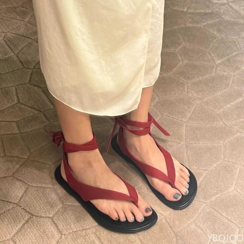 Women's Personalized Casual Clip Toe Slippers Summer Versatile Flat Bottom Daily Casual Comfortable Sandals for Wearing Outside