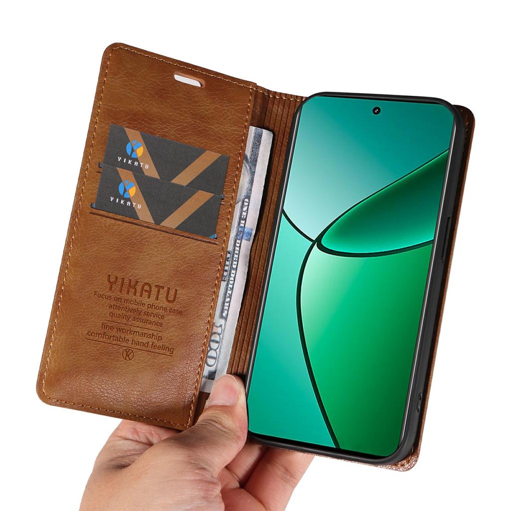 YIKATU YK-006 For Realme 12 4G/12+ 5G Case Drop-Proof Leather Card Holder Phone Protective Cover