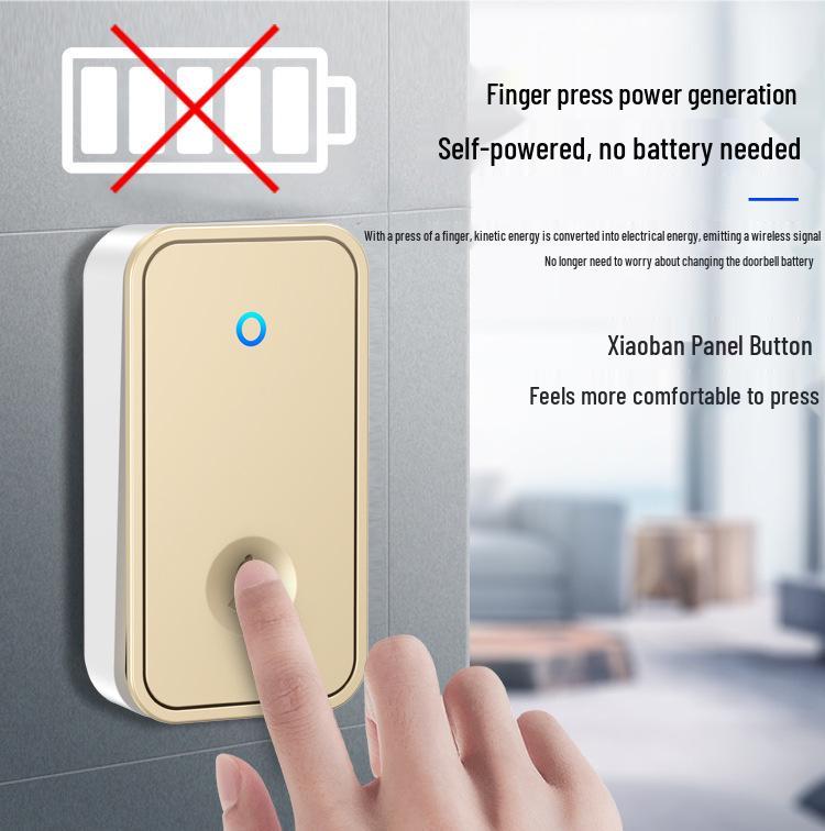 Wireless Doorbell, Self-Powered, Long-Range, Three Buttons, Single Receiver, Battery-Free, Waterproof, Elderly Call Feature.