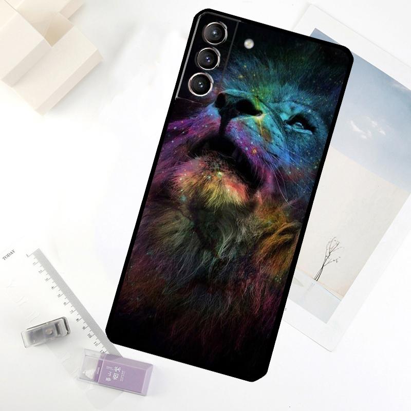 Lion Animal Phone Case For Samsung Galaxy S24 FE S23 Ultra S21 S22 S25 S26 Ultra S10 Plus S20 FE Cover