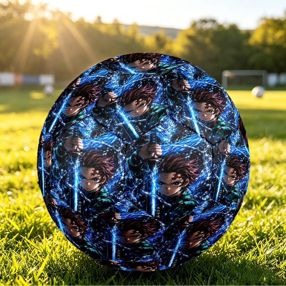Demon Slayer Size 5 Soccer Ball, Durable Standard Football For Training Match Outdoor Sports