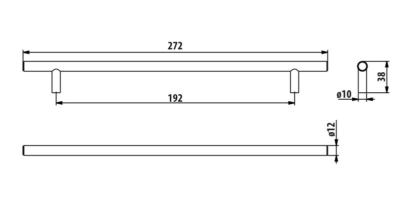 Railing RE29, Stainless Steel, 192mm