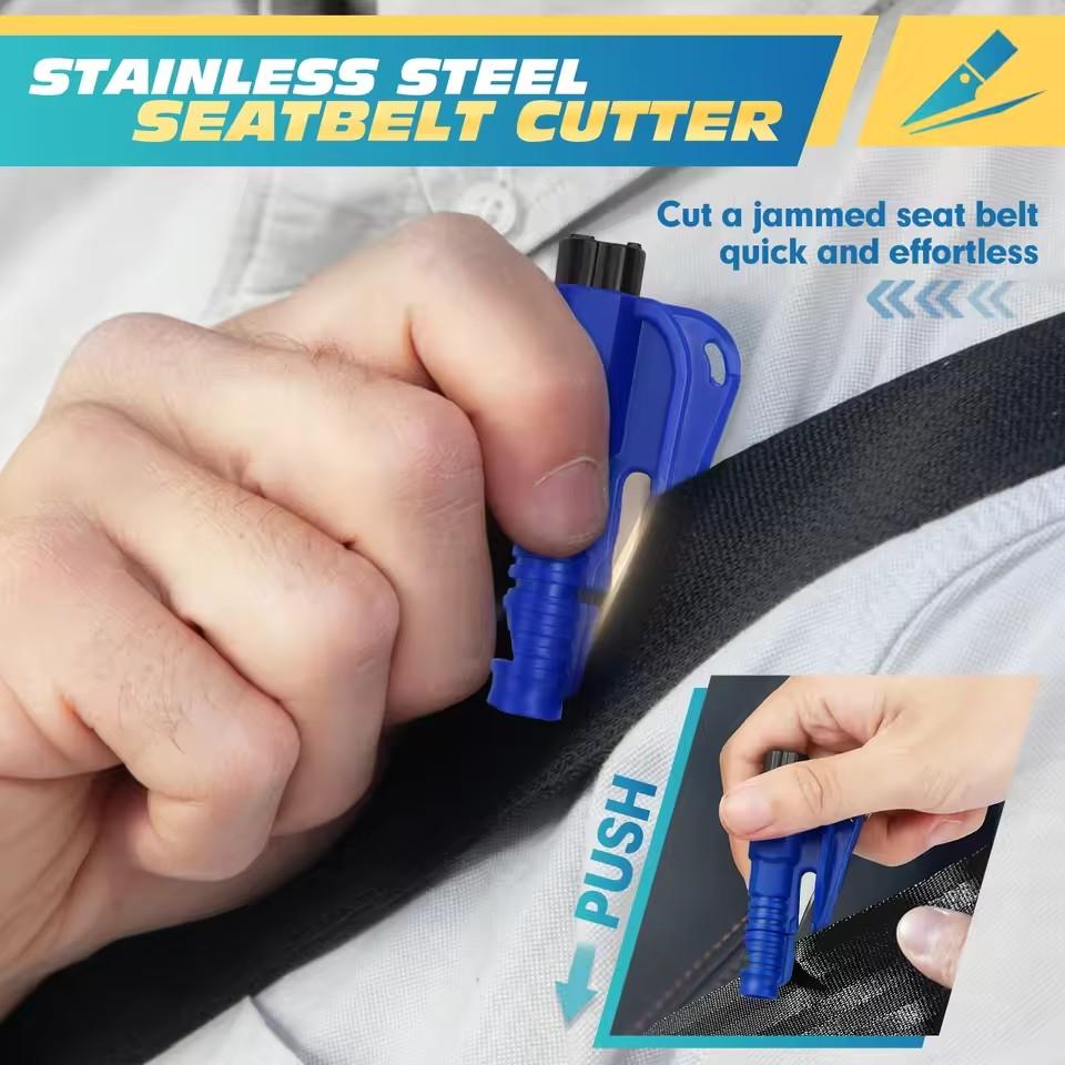 Safety Hammer Car Escape Tool 3-in-1 Window Breaker Seat Belt Cutter Compact Emergency Hammer Escape Tool for Car Accessories