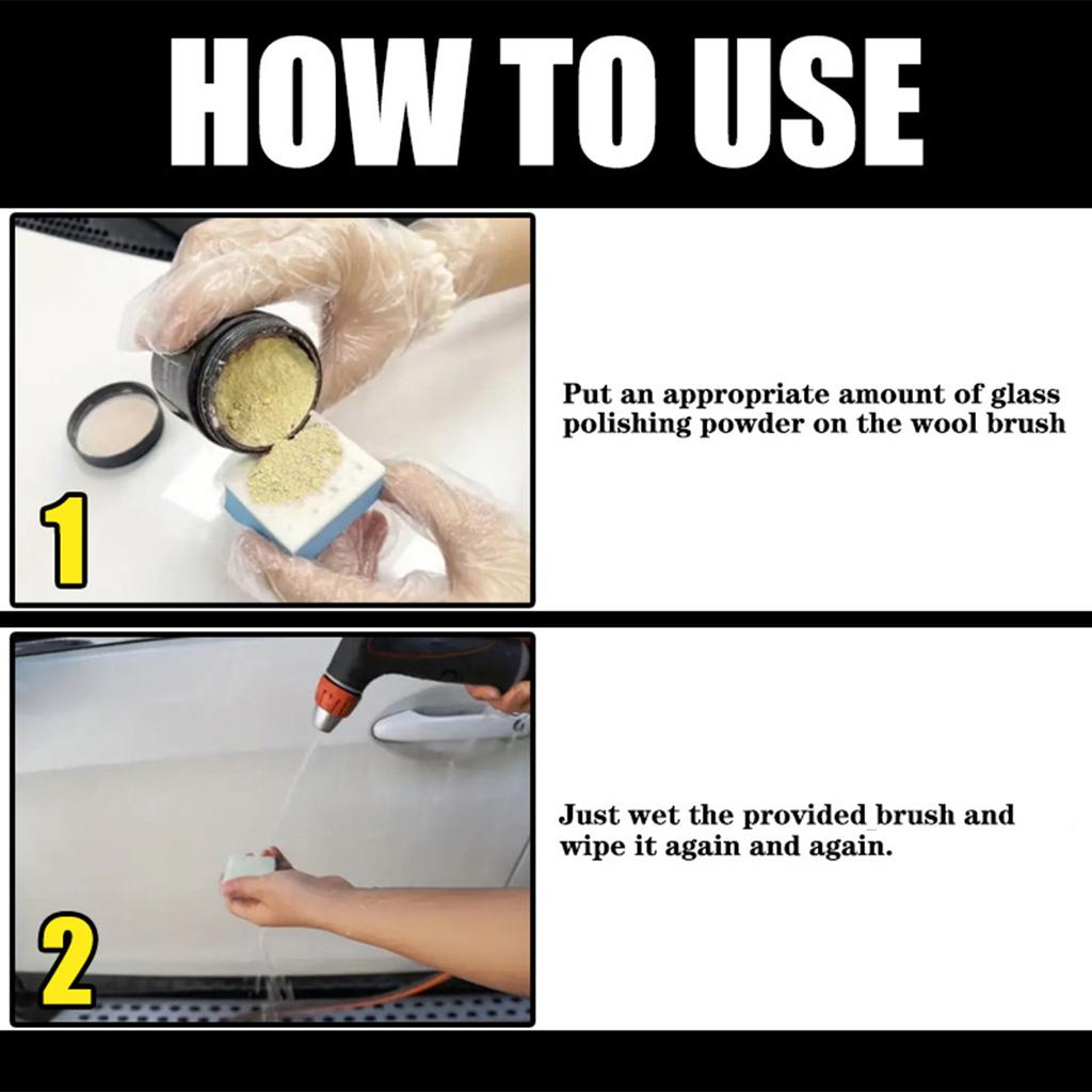 Car Glass Window Polish Removes Oil Film and Scratches Car Scratch Repair Polishing Powder 30g